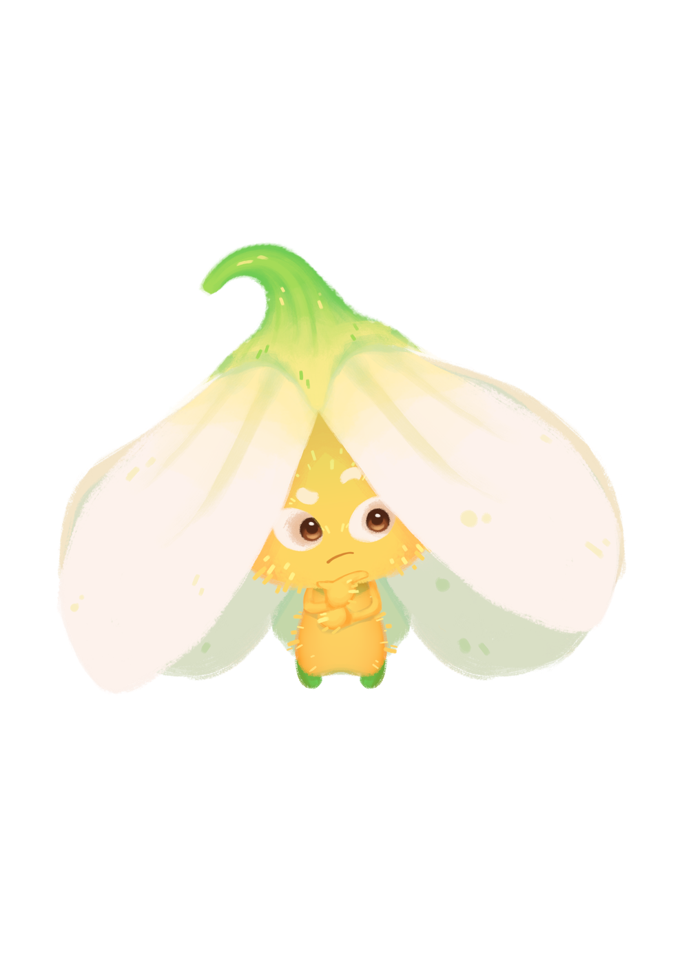 Naya mascot, thinking